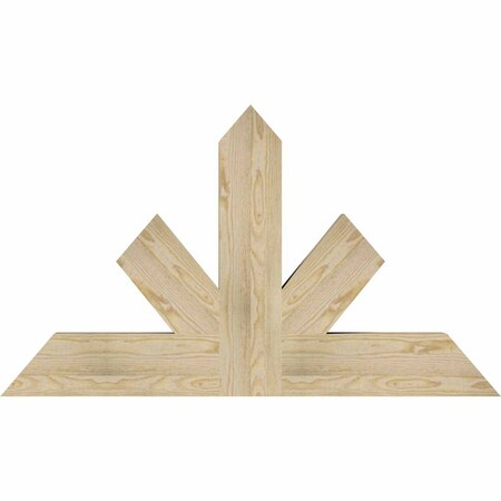 Ekena Millwork Saratoga Rough Sawn Timber Gable Bracket, Douglas Fir, 48"W x 28"H x 4"D x 6"F, 14/12 Pitch GBW048X28X0406SAR00RDF
